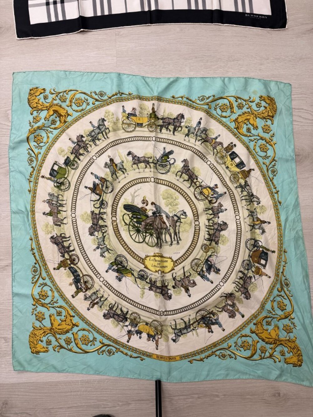 Hermes Silk Scarf Blue - Picture 2 of 9